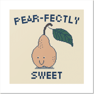 Pear-fectly Sweet" 8-Bit Pixel Art Pear Posters and Art